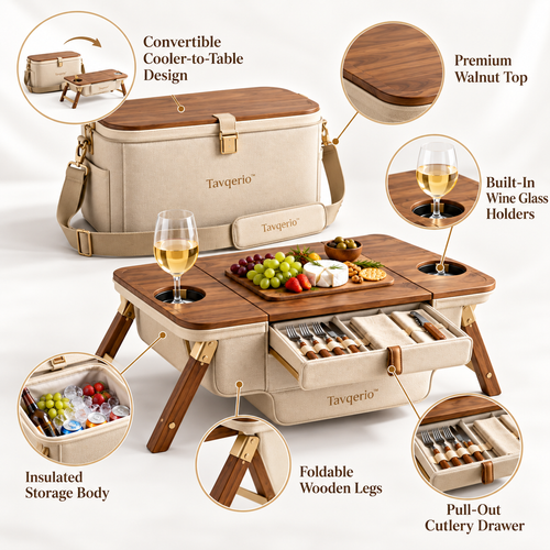 Tavqerio™ Convertible Picnic Cooler Table