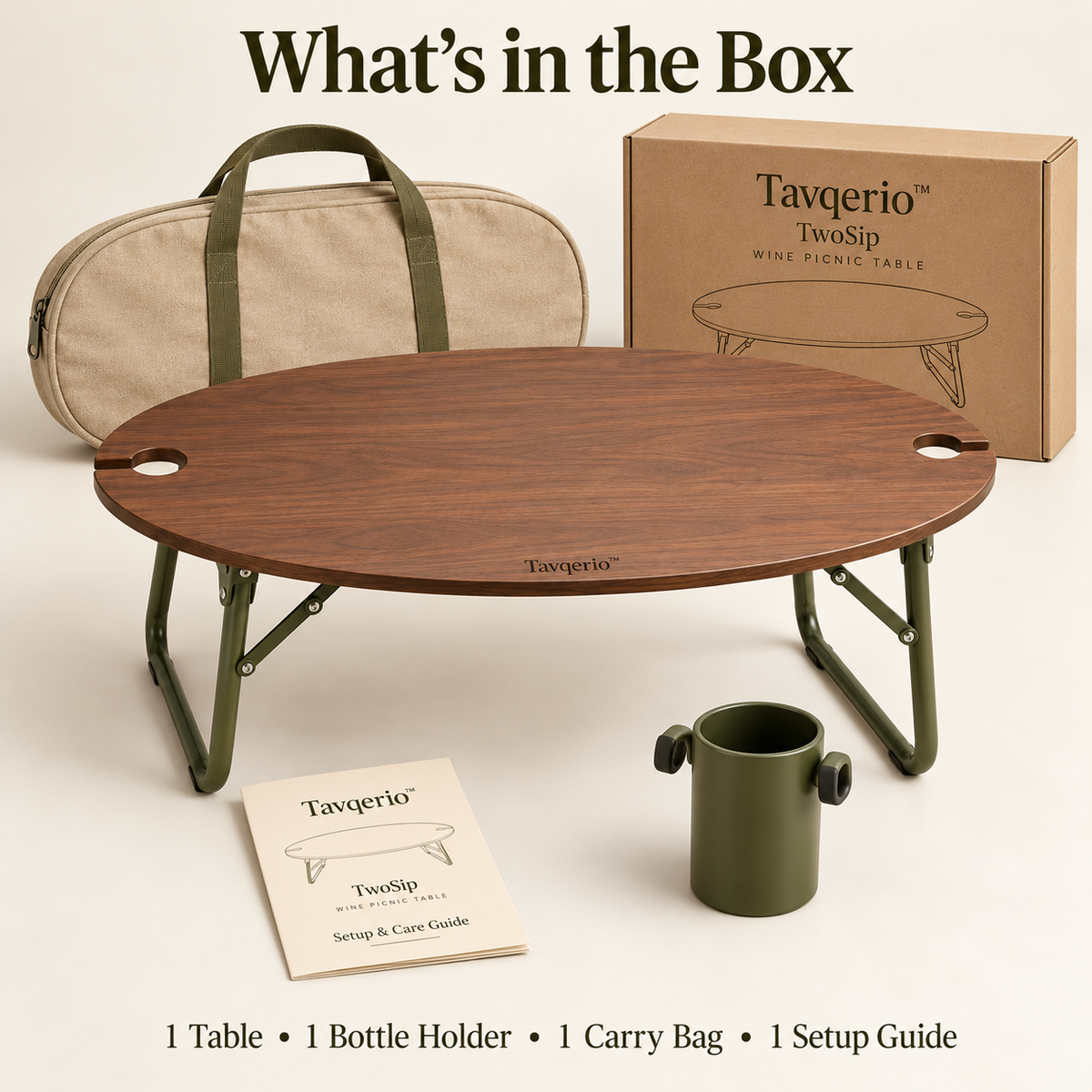 Tavqerio™ TwoSip Oval Wine Picnic Table
