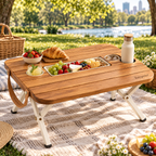 Tavqerio™ MeadowFold Picnic Table  Portable Folding Picnic Table with Removable Serving Tray & Integrated Drink Holders